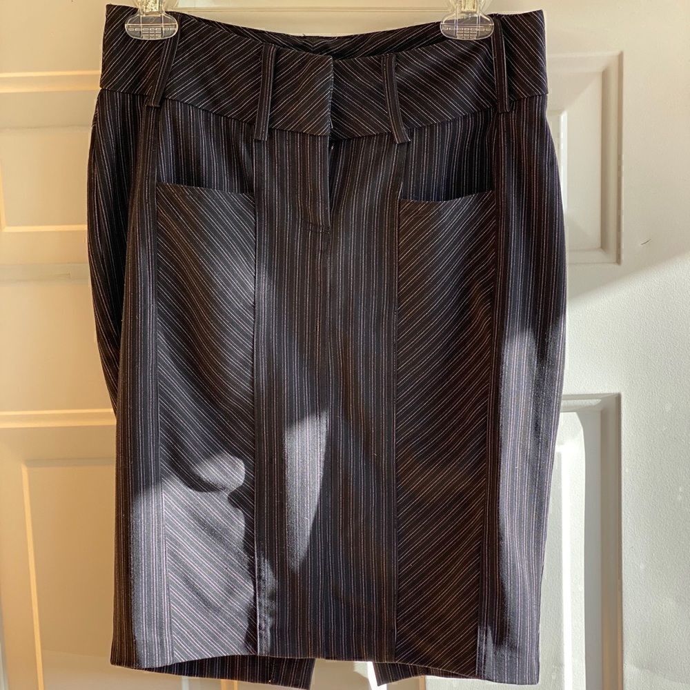 Black & White Pinstripe Pencil Skirt.